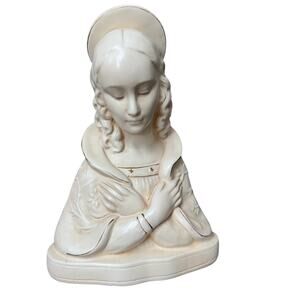 Vintage MCM chalkware Virgin Mary bust statue Alexander Backer ABCO USA Catholic